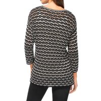 Designer-Pullover in Häkel-Optik, schwarz-sand