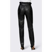 Designer-Lederimitathose m. Gürtel, schwarz