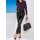 Designer-Lederimitathose m. Gürtel, schwarz