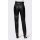 Designer-Lederimitathose m. Gürtel, schwarz