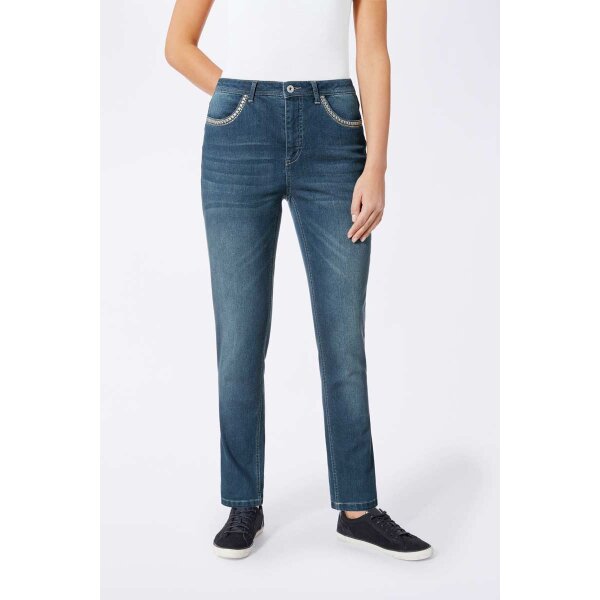 Jeans with embroidery, blue used
