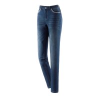 Jeans m. Stickerei, blau-used