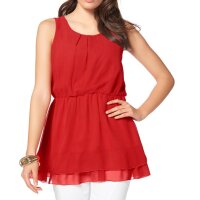 Chiffon-Blusentop, rot