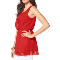 Chiffon-Blusentop, rot