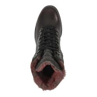 Leder-Stiefelette m. Warmfutter, bordeaux-metallic