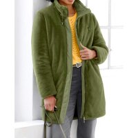 Designer-Teddy-Webpelzjacke, olive