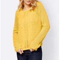 Designer-Ajourmusterpullover, gelb