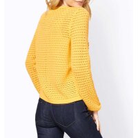 Designer-Ajourmusterpullover, gelb