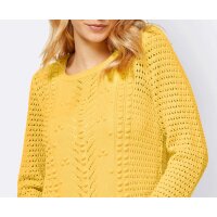 Designer-Ajourmusterpullover, gelb