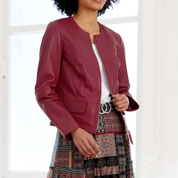 Designer-Lederjacke, kirsche