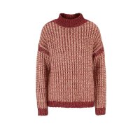 Designer-Grobstrickpullover, kirsche-apricot