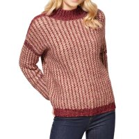 Designer-Grobstrickpullover, kirsche-apricot