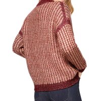 Designer-Grobstrickpullover, kirsche-apricot