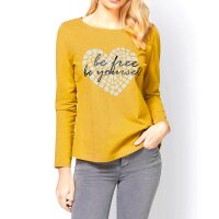 Designer-Druckshirt, ocker