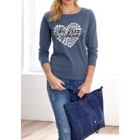 Designer-Druckshirt, nachtblau
