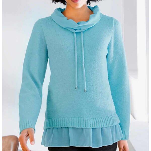 Two-in-one sweater, aqua marine