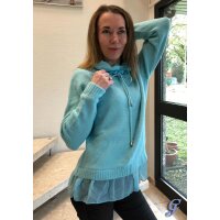 Two-in-one sweater, aqua marine