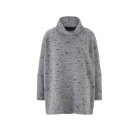 Stand-up oversize fleece shirt, grey