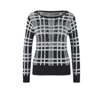 Pullover m. Strass, schwarz-weiß-kariert
