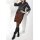 Skirt, red brown - black