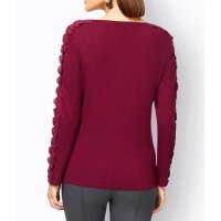 Sweater with silk and lace, dark red