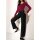 Sweater with silk and lace, dark red