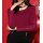 Sweater with silk and lace, dark red