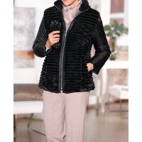 Jacke m. Webpelz, schwarz