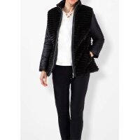 Jacket with weave fur, black