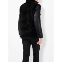 Jacket with weave fur, black