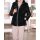 Jacket with weave fur, black