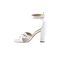 Lackleder-Sandalette, weiß