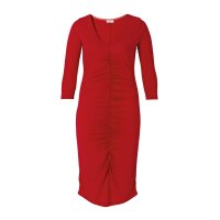 Designer-Kleid m. Raffungen rot