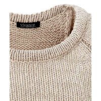 Strickponcho m. Lurex, beige