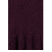 Feinstrickpullover m. Rüschen, bordeaux