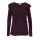 Feinstrickpullover m. Rüschen, bordeaux