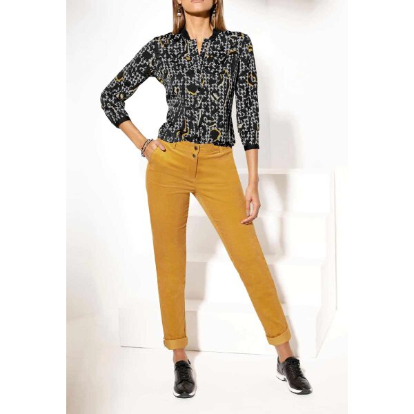 Cord stretch trousers, ochre