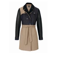 Patchwork-Trenchcoat mit Leder, bunt