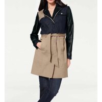 Patchwork-Trenchcoat mit Leder, bunt