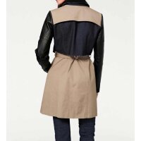 Patchwork-Trenchcoat mit Leder, bunt
