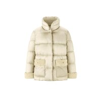 Marken-Steppjacke m. Fellimitat, sand