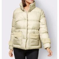 Marken-Steppjacke m. Fellimitat, sand
