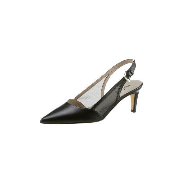 Goat nappa leather ling pumps, black