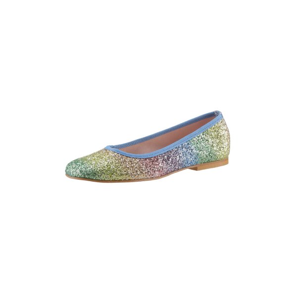 Ballerina flat with glitter look, multicolour