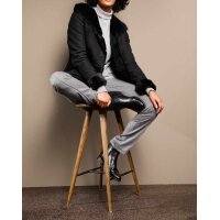 Schurwolle-Stretchhose, grau-melange