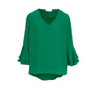 Designer-Bluse m. Volants, grün