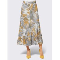 Lyocell panel skirt, ecru-ochre-grey