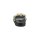 Braid look mule with metalic trim, black-golden coloured