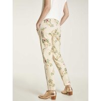 Jersey print trousers, beige-multicolour