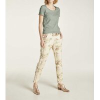 Jersey print trousers, beige-multicolour